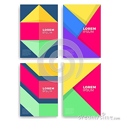 Geometric cover design. A4 format template for brochure,poster,flyer etc. Stock Photo
