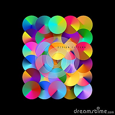 Geometric covers. Round gradient shapes composition. Abstract Bauhaus geometric pattern background, circle, triangle and square Stock Photo