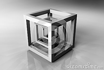 Geometric cube Stock Photo