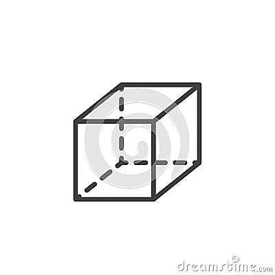 Geometric cube outline icon Vector Illustration