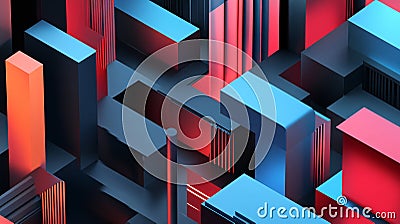 A geometric 3D background with layered shapes creating depth and a visually rich effect, Generated AI Stock Photo