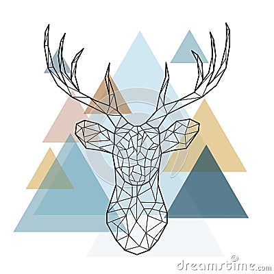Geometric deer head. Vector Illustration