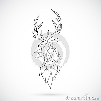 Geometric Deer silhouette. Vector Illustration