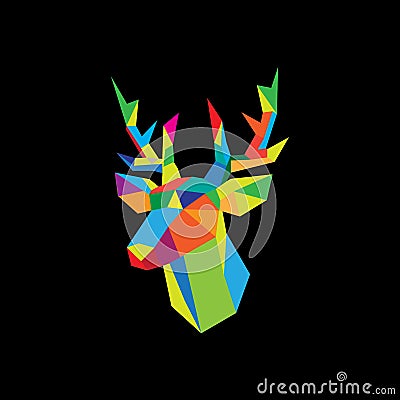 geometric deer vector image Stock Photo