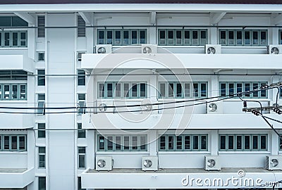 Geometric design architectural details of a school building Stock Photo