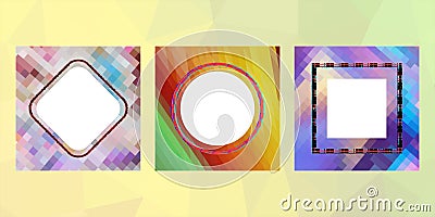 Geometric design mosaic sets. Colorful gradient background. Geometric triangle, abstract background. Mosaic texture. The effect of Cartoon Illustration