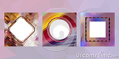 Geometric design mosaic sets. Colorful gradient background. Geometric triangle, abstract background. Mosaic texture. The effect of Cartoon Illustration