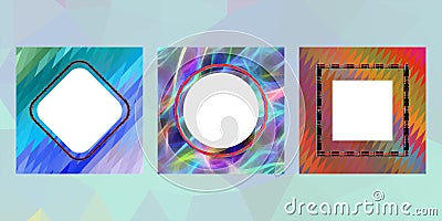Geometric design mosaic sets. Colorful gradient background. Geometric triangle, abstract background. Mosaic texture. The effect of Cartoon Illustration