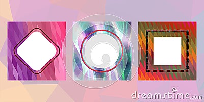 Geometric design mosaic sets. Colorful gradient background. Geometric triangle, abstract background. Mosaic texture. The effect of Cartoon Illustration