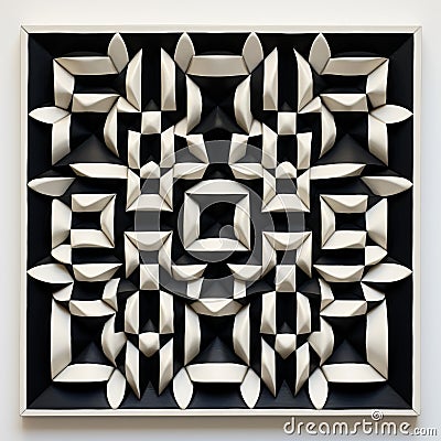 Geometric Design On Paper: A Luminous 3d Artwork With Symmetrical Arrangement Stock Photo
