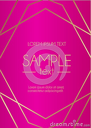 Geometric design template on pink background. Fuchsia background Vector Illustration