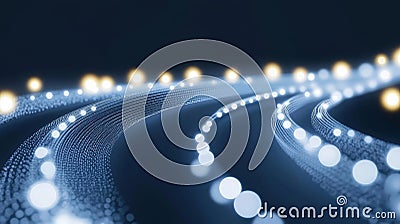Geometric digital connection structure in computers. Business intelligence technology background. Binary code algorithms Stock Photo