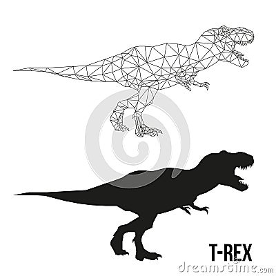 Geometric dino tyrannosaurus Vector Illustration