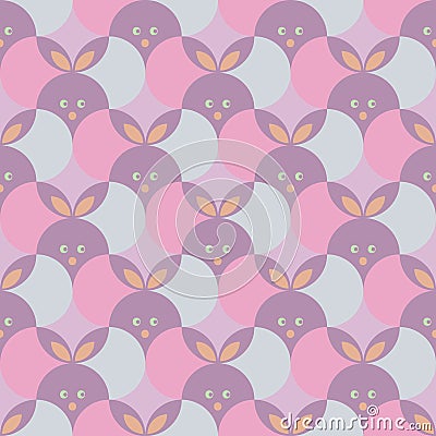 geometric easter bunnies seamless vector pattern Stock Photo