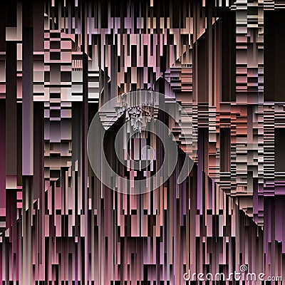 geometric elements on a black background in a square format repeating patterns and melting wax style Stock Photo