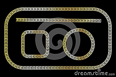 Geometric embroidery pattern. Abstract golden pattern. Stock Image Vector Illustration