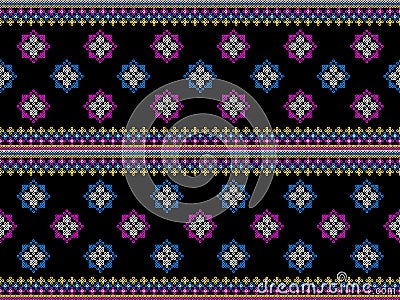 Geometric ethnic oriental ikat pattern traditional Design for background carpet wallpaper clothing Stock Photo