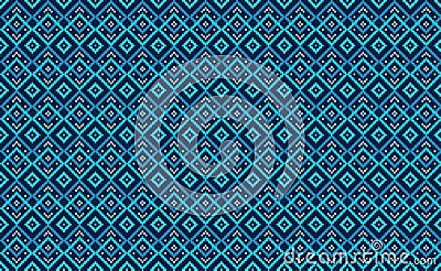 Geometric ethnic pattern, Vector embroidery aztec background, Pixel continuous Nordic style Vector Illustration