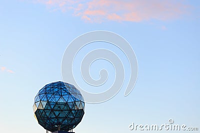 Geometric figure of a balloon on the sky background Stock Photo