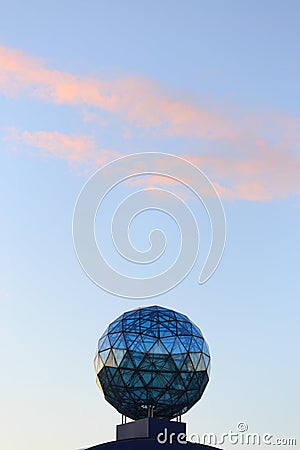 Geometric figure of a balloon on the sky background Stock Photo