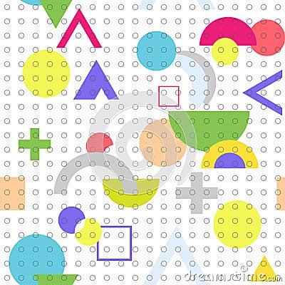 Geometric Figures. Abstract technical, seamless background Vector Illustration