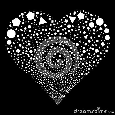 Geometric Figures Fireworks Heart Cartoon Illustration