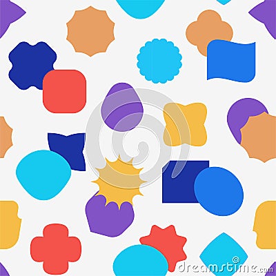 Geometric figures pattern. Seamless print with abstract cute bold shapes. Vector wallpaper texture Vector Illustration