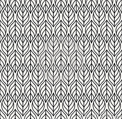 Geometric leaves vector seamless pattern. Abstract vector texture. Leaf background. Vector Illustration