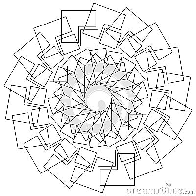 Geometric flower - Circular pattern lotus flower, mandala, motif Vector Illustration