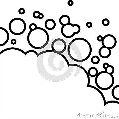 Geometric foam background in black and white Cartoon Illustration