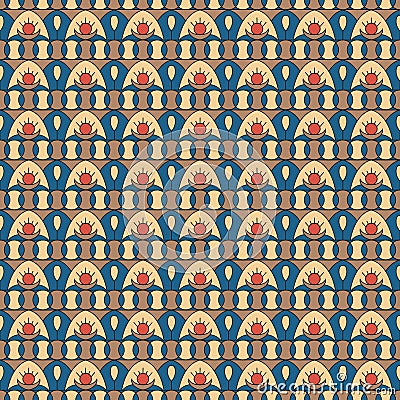 Geometric folklore ornament. Ethnic vector texture. Seamless striped pattern in vintage style. Coloful illustration Cartoon Illustration