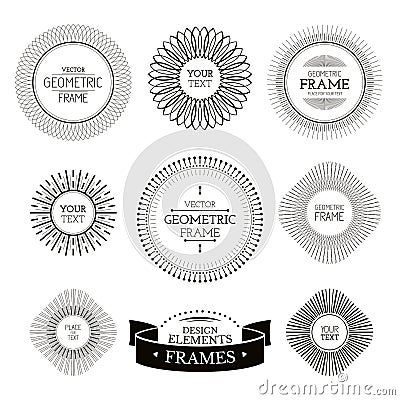 Geometric frames and labels Vector Illustration