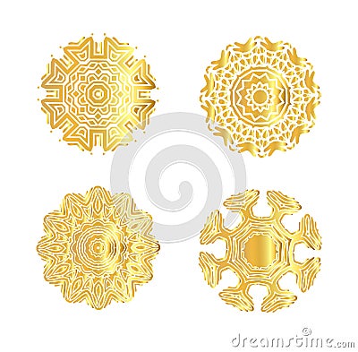 Geometric gold mandala. Vector Illustration