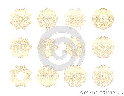 Geometric gold mandala. Vector Illustration