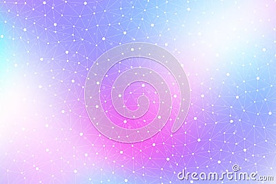 Geometric graphic background with connected lines and dots. Scientific cybernetic particle compounds. Minimal array Vector Illustration