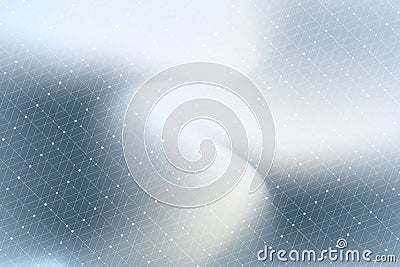 Geometric graphic background with connected lines and dots. Scientific cybernetic particle compounds. Minimal array Vector Illustration