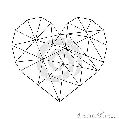 Geometric Heart Vector Illustration