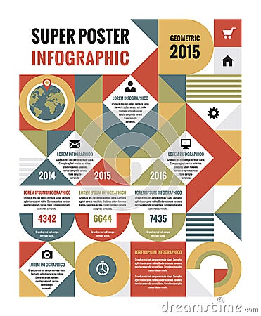 Geometric infographic concept poster Vector Illustration