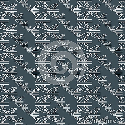 Geometric lace leaf seamless repeat pattern. Vector illustration. Vector Illustration