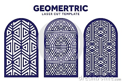 Geometric laser cut pattern template Vector Illustration