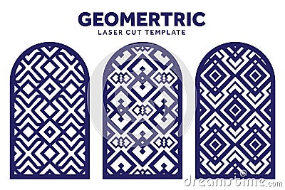 Geometric laser cut pattern template Vector Illustration