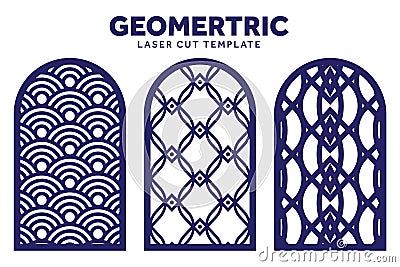 Geometric laser cut pattern template Vector Illustration