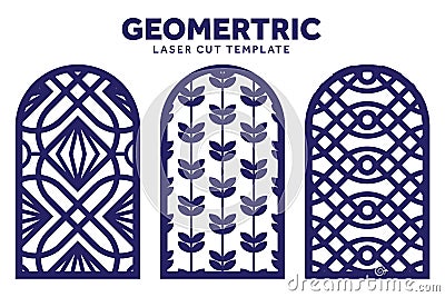 Geometric laser cut pattern template Vector Illustration