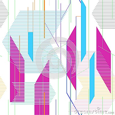 Abstract linear diagonal pattern with repeated horizontal lines Vector Illustration