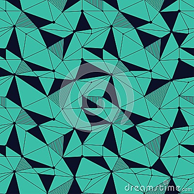 Geometric line hipster seamless pattern with triangle, dot. Reticulated abstract linear grid. Retro scrapbook. Vector Vector Illustration