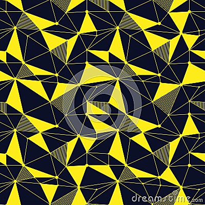 Geometric line hipster seamless pattern with triangle, dot. Reticulated abstract linear grid. Retro scrapbook. Vector Vector Illustration