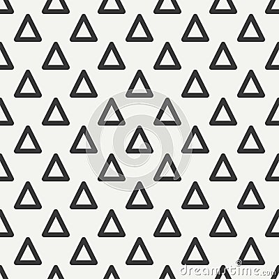 Geometric line monochrome abstract hipster seamless pattern with triangle Vector Illustration