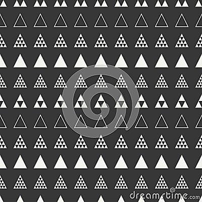 Geometric line monochrome abstract hipster seamless pattern with triangle. Wrapping paper. Scrapbook paper. Tiling Vector Illustration