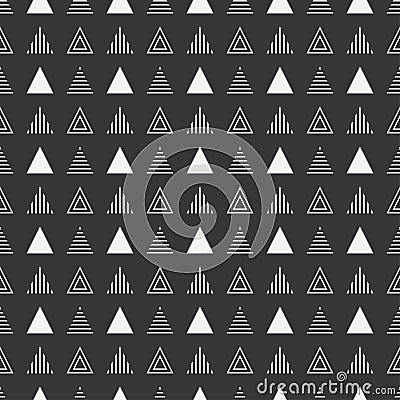 Geometric line monochrome abstract hipster seamless pattern with triangle. Wrapping paper. Scrapbook. Print. Vector Vector Illustration