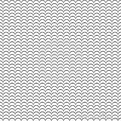 Geometric line monochrome abstract seamless pattern with waves Vector Illustration